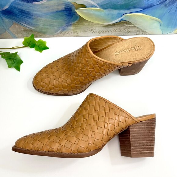 Madewell The Harper Mule in Tan Woven Leather Size 7 - Picture 7 of 14
